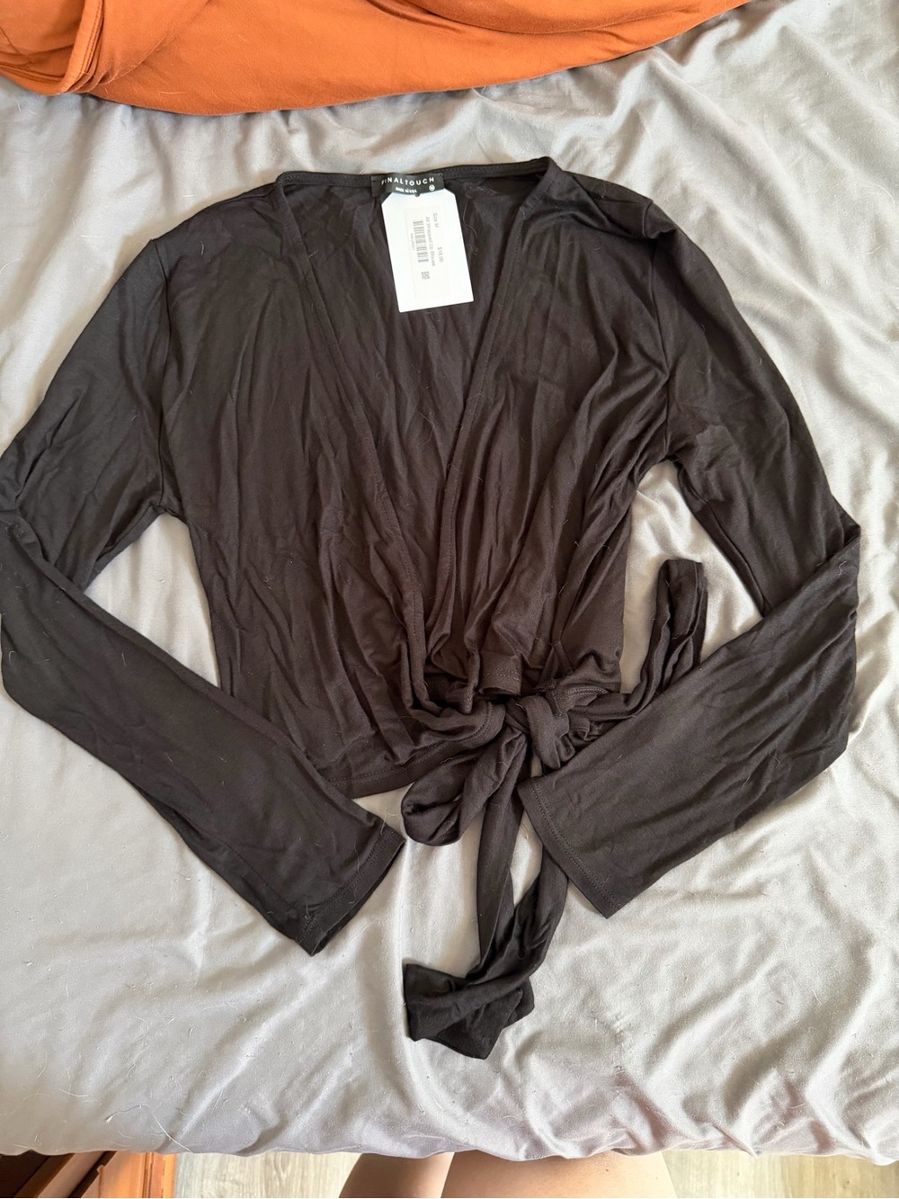 Final Touch Long Sleeve Wrap Blouse Size Medium NWT